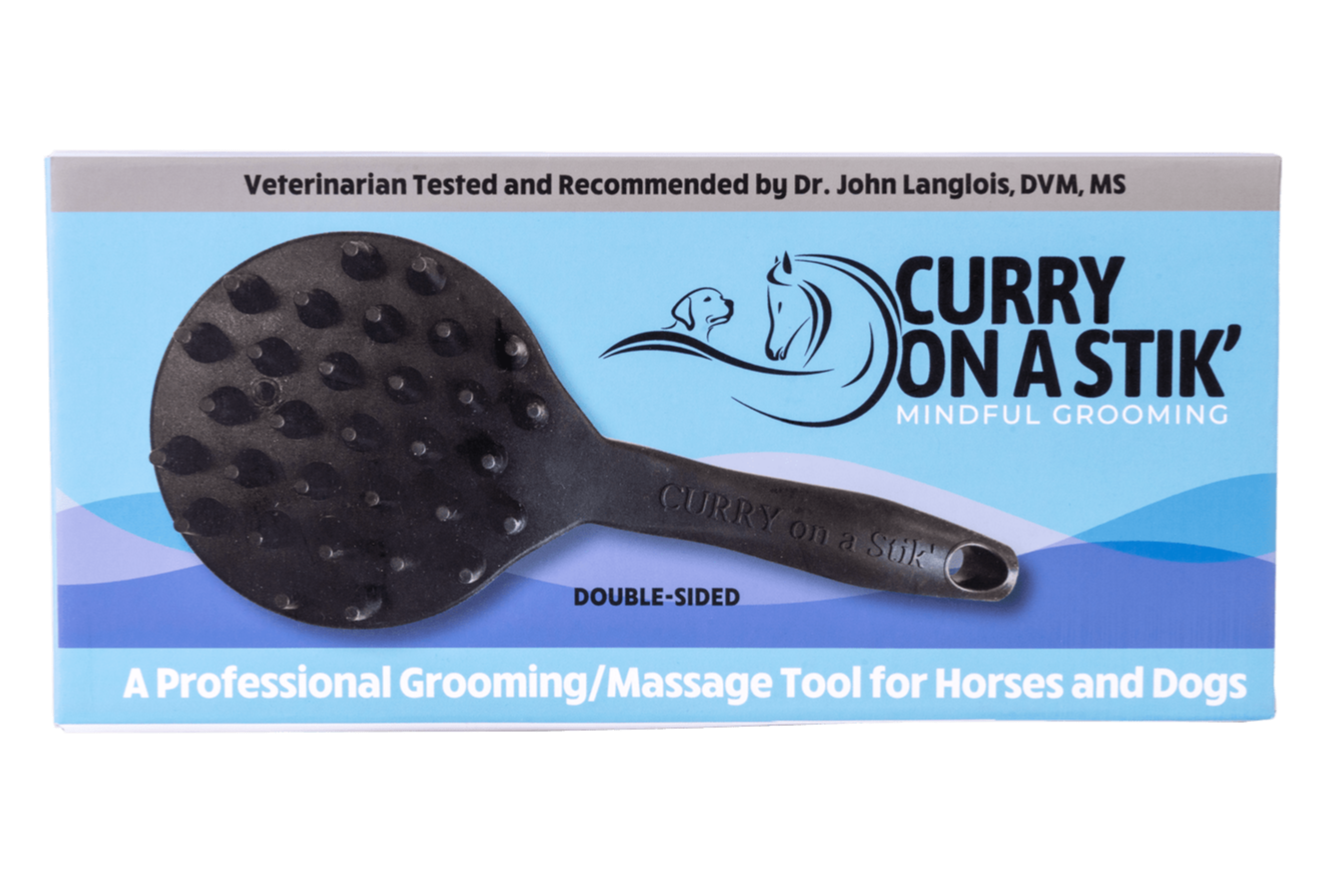Curry On A Stik' - Therapeutic Curry Comb for Horses, Dogs, and Cats